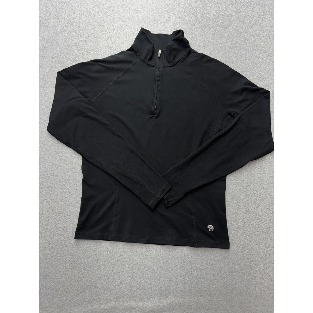 Mountain Hardwear Pullover‎ Womens Medium Black Quarter Zip Mock Neck Thumbholes